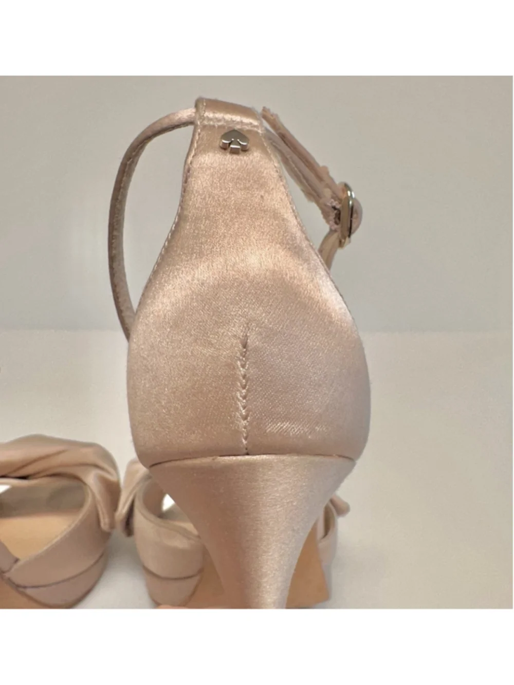 Kate Spade Satin Bow, Blush Pink, Strappy Stiletto Heel Sandals, Woman’s Size 5